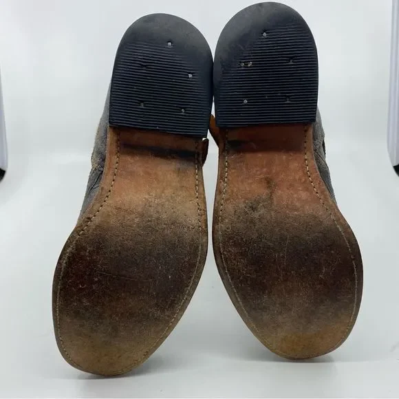 Frye Veronica  Leather Boots Color Brown Fashion Cracked Shiny Finish SZ 6 - Picture 10 of 15